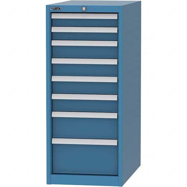 LISTA - 8 Drawer, 45 Compartment Bright Blue Steel Modular Storage Cabinet - All Tool & Supply