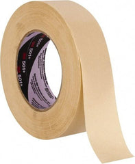 3M - 36mm Wide x 55 m Long Tan Paper Masking Tape - Series 501+, 7.3 mil Thick, 26 In/Lb Tensile Strength - All Tool & Supply