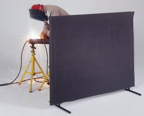 Singer Safety - 6 Ft. Wide x 5 Ft. High, 14 mil Thick Transparent Vinyl Portable Welding Screen Kit - Gray - All Tool & Supply