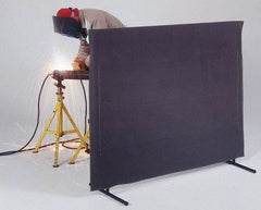 Singer Safety - 8 Ft. Wide x 6 Ft. High, 14 mil Thick Transparent Vinyl Portable Welding Screen Kit - Gray - All Tool & Supply