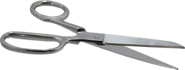 Heritage Cutlery - 2-1/2" LOC, 6" OAL Chrome Plated Standard Shears - Right Hand, Metal Straight Handle, For General Purpose Use - All Tool & Supply