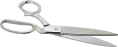 Heritage Cutlery - 4-3/4" LOC, 10" OAL Chrome Plated Standard Shears - Right Hand, Metal Bent Handle, For General Purpose Use - All Tool & Supply