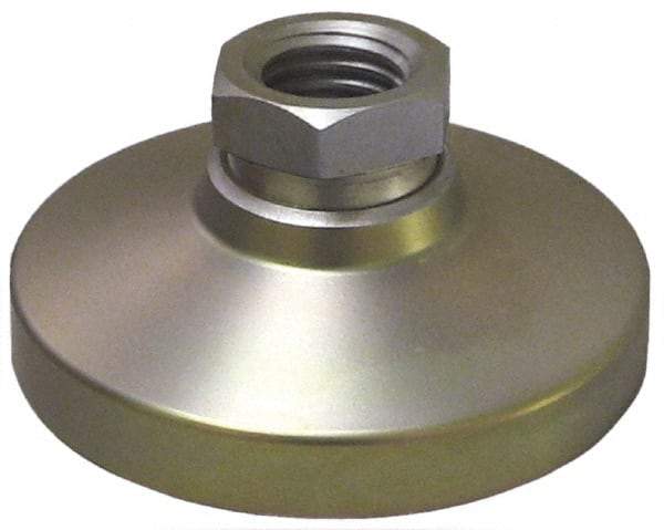 Gibraltar - 907 kg Capacity, M24 Thread, 47.6mm OAL, Steel Stud, Tapped Pivotal Socket Mount Leveling Pad - 101mm Base Diam, Delrin Pad, 35mm Hex - All Tool & Supply