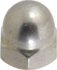 Value Collection - #10-32 UNF, 3/8" Width Across Flats, Uncoated, Stainless Steel Acorn Nut - 25/64" Overall Height, Grade 18-8 - All Tool & Supply