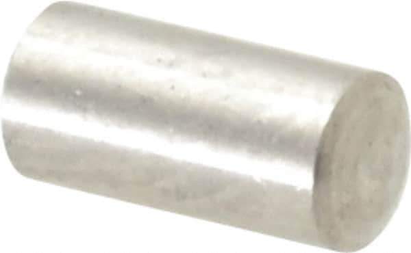 Value Collection - 3mm Diam x 6mm Pin Length 316 Stainless Steel Standard Dowel Pin - Bright Finish, 1 Rounded End - All Tool & Supply