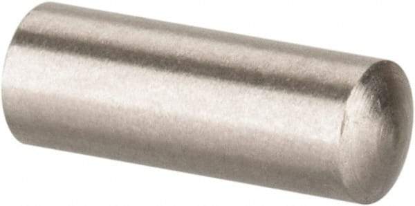 Value Collection - 3mm Diam x 8mm Pin Length 316 Stainless Steel Standard Dowel Pin - Bright Finish, 1 Rounded End - All Tool & Supply