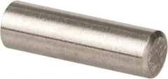 Value Collection - 3mm Diam x 10mm Pin Length 316 Stainless Steel Standard Dowel Pin - Bright Finish, 1 Rounded End - All Tool & Supply