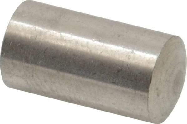 Value Collection - 8mm Diam x 14mm Pin Length 316 Stainless Steel Standard Dowel Pin - Bright Finish, 1 Rounded End - All Tool & Supply