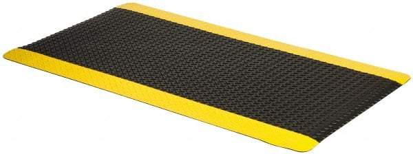 PRO-SAFE - 5' Long x 3' Wide, Dry Environment, Anti-Fatigue Matting - Black with Yellow Borders, Vinyl with Vinyl Sponge Base, Beveled on 4 Sides - All Tool & Supply