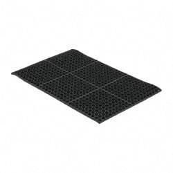 PRO-SAFE - 3' Long x 2' Wide, Dry/Wet Environment, Anti-Fatigue Matting - Black, SBR Rubber with Rubber Base - All Tool & Supply