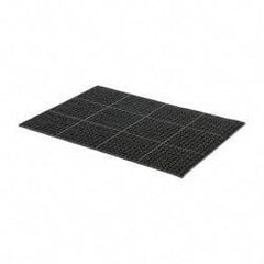 PRO-SAFE - 4' Long x 3' Wide, Dry/Wet Environment, Anti-Fatigue Matting - Black, SBR Rubber with Rubber Base - All Tool & Supply