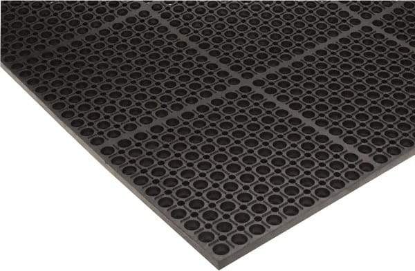 PRO-SAFE - 5' Long x 3' Wide, Dry/Wet Environment, Anti-Fatigue Matting - Black, SBR Rubber with Rubber Base - All Tool & Supply