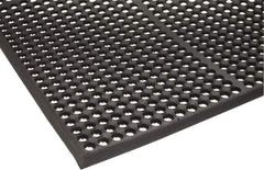 PRO-SAFE - 5' Long x 3' Wide, Dry/Wet Environment, Anti-Fatigue Matting - Black, Natural Rubber with Rubber Base - All Tool & Supply