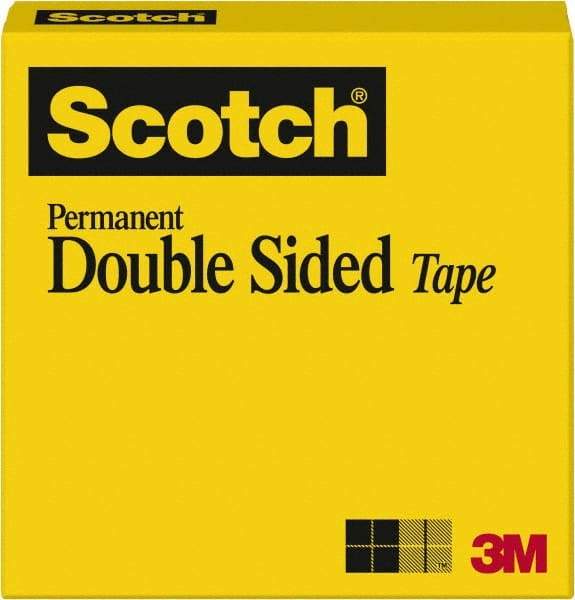 3M - 1" x 36 Yd Acrylate Adhesive Double Sided Tape - 3 mil Thick, Transparent - All Tool & Supply