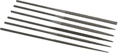 PFERD - 6 Piece Needle Pattern File Set - 5-1/2" Long, 2 Coarseness, Set Includes Flat, Hand, Three Square, Round, Half Round, Square - All Tool & Supply