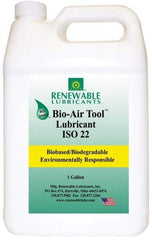 Renewable Lubricants - 1 Gal Bottle, ISO 22, Air Tool Oil - -40°F to 420°, 22.4 Viscosity (cSt) at 40°C, 4.9 Viscosity (cSt) at 100°C, Series Bio-Air - All Tool & Supply