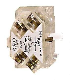 Square D - NO/NC, Multiple Amp Levels, Electrical Switch Contact Block - 125 VAC and 240 VAC, Screw Terminal, 30mm Hole, For Use with 9001K/SK - All Tool & Supply