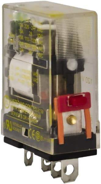 Square D - 1 hp at 240 Volt & 1/2 hp at 120 Volt, Electromechanical Plug-in General Purpose Relay - 12 Amp at 240 VAC, SPDT, 120 VAC at 50/60 Hz - All Tool & Supply