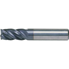 Kennametal - 1/4", 4 Flute, Single End, Solid Carbide, Corner Chamfer End Mill - 3-1/4" OAL, 38° Helix, Right Hand Flute, 1-1/4" LOC, Right Hand Cut - All Tool & Supply