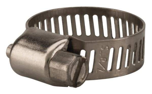 Value Collection - SAE Size 6, 5/16 to 7/8" Diam, Stainless Steel Worm Drive Clamp - 5/16" Wide, Material Grade 201 - All Tool & Supply