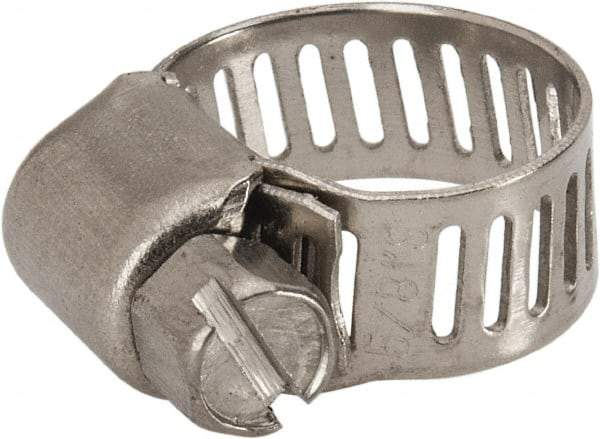 Value Collection - SAE Size 4, 1/4 to 5/8" Diam, Stainless Steel Worm Drive Clamp - 5/16" Wide, Material Grade 201 - All Tool & Supply