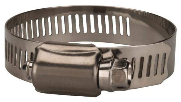 Value Collection - SAE Size 28, 1-1/4 to 2-1/4" Diam, Stainless Steel Worm Drive Clamp - 1/2" Wide, Material Grade 201 - All Tool & Supply