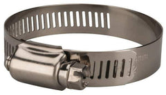 Value Collection - SAE Size 32, 1-1/2 to 2-1/2" Diam, Stainless Steel Worm Drive Clamp - 1/2" Wide, Material Grade 201 - All Tool & Supply