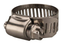 Value Collection - SAE Size 12, 1/2 to 1-1/4" Diam, Stainless Steel Worm Drive Clamp - 1/2" Wide, Material Grade 201 - All Tool & Supply