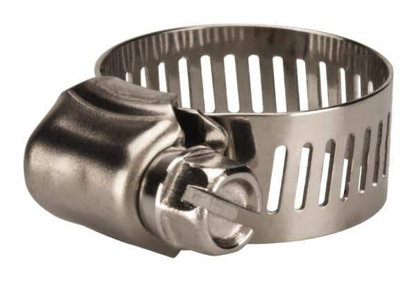 Value Collection - SAE Size 10, 1/2 to 1-1/16" Diam, Stainless Steel Worm Drive Clamp - 1/2" Wide, Material Grade 201 - All Tool & Supply