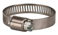 Value Collection - SAE Size 16, 1/2 to 1-1/2" Diam, Stainless Steel/Carbon Steel Worm Drive Clamp - 5/16" Wide, Material Grade 301 - All Tool & Supply