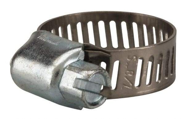 Value Collection - SAE Size 6, 5/16 to 7/8" Diam, Stainless Steel/Carbon Steel Worm Drive Clamp - 5/16" Wide, Material Grade 201 - All Tool & Supply