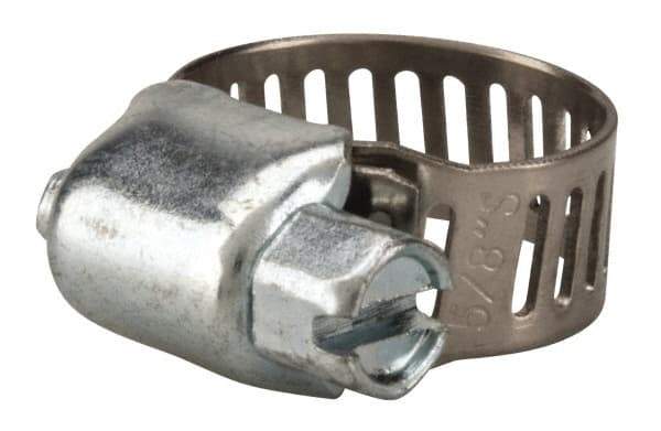 Value Collection - SAE Size 4, 1/4 to 5/8" Diam, Stainless Steel/Carbon Steel Worm Drive Clamp - 5/16" Wide, Material Grade 201 - All Tool & Supply