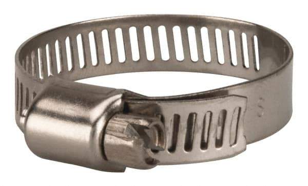 Value Collection - SAE Size 16, 1/2 to 1-1/2" Diam, Stainless Steel Worm Drive Clamp - 5/16" Wide, Material Grade 201 - All Tool & Supply