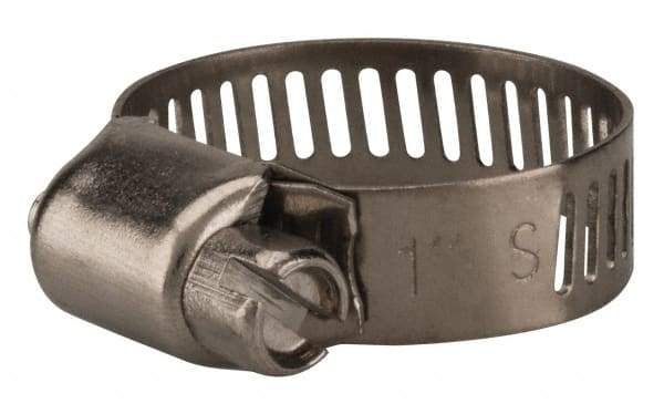 Value Collection - SAE Size 8, 3/8 to 1" Diam, Stainless Steel Worm Drive Clamp - 5/16" Wide, Material Grade 201 - All Tool & Supply