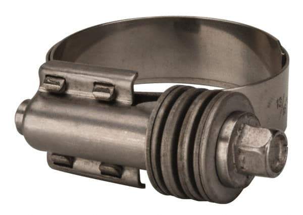 Value Collection - 13/16 to 1-3/4" Hose, 9/16" Wide x 0.6" Thick, Constant Torque Clamp - 13/16 to 1-3/4" Diam, Grade 301 & 410 Stainless Steel Screw - All Tool & Supply