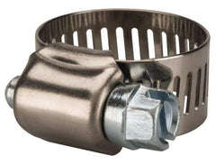 Value Collection - SAE Size 8, 7/16 to 1" Diam, Stainless Steel/Carbon Steel Worm Drive Clamp - 1/2" Wide, Material Grade 201 - All Tool & Supply