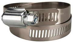 Value Collection - SAE Size 64, 2-1/2 to 4-1/2" Diam, Stainless Steel/Carbon Steel Worm Drive Clamp - 1/2" Wide, Material Grade 201 - All Tool & Supply