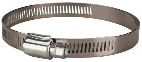 Value Collection - SAE Size 60, 3-1/4 to 4-1/4" Diam, Stainless Steel/Carbon Steel Worm Drive Clamp - 1/2" Wide, Material Grade 201 - All Tool & Supply