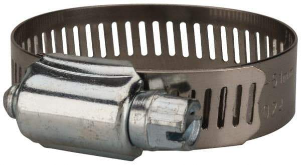 Value Collection - SAE Size 24, 1 to 2" Diam, Stainless Steel/Carbon Steel Worm Drive Clamp - 1/2" Wide, Material Grade 201 - All Tool & Supply