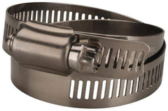 Value Collection - SAE Size 64, 2-1/2 to 4-1/2" Diam, Stainless Steel Worm Drive Clamp - 1/2" Wide, Material Grade 201 - All Tool & Supply