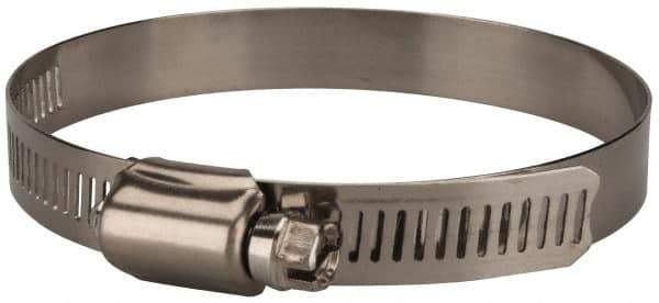 Value Collection - SAE Size 52, 2-3/4 to 3-3/4" Diam, Stainless Steel Worm Drive Clamp - 1/2" Wide, Material Grade 201 - All Tool & Supply