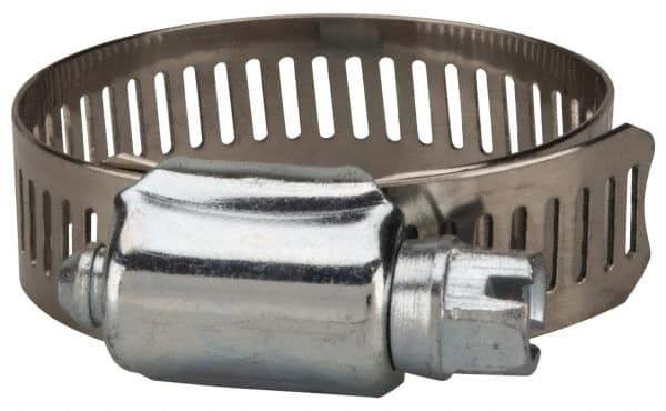 Value Collection - SAE Size 20, 3/4 to 1-3/4" Diam, Stainless Steel/Carbon Steel Worm Drive Clamp - 1/2" Wide, Material Grade 201 - All Tool & Supply