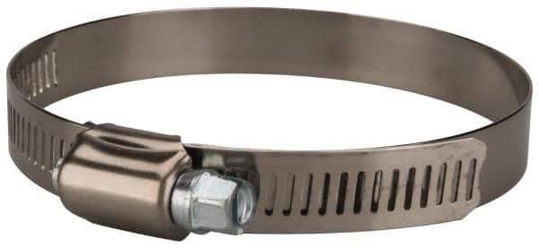 Value Collection - SAE Size 52, 2-3/4 to 3-3/4" Diam, Stainless Steel/Carbon Steel Worm Drive Clamp - 1/2" Wide, Material Grade 201 - All Tool & Supply