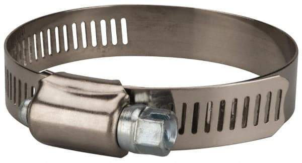 Value Collection - SAE Size 32, 1-1/2 to 2-1/2" Diam, Stainless Steel/Carbon Steel Worm Drive Clamp - 1/2" Wide, Material Grade 201 - All Tool & Supply