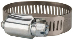 Value Collection - SAE Size 24, 1 to 2" Diam, Stainless Steel/Carbon Steel Worm Drive Clamp - 1/2" Wide, Material Grade 201 - All Tool & Supply