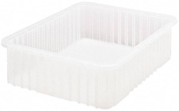 Quantum Storage - Clear Polypropylene Dividable Container - Stacking, 22-1/2" Long x 17-1/2" Wide x 6" High - All Tool & Supply