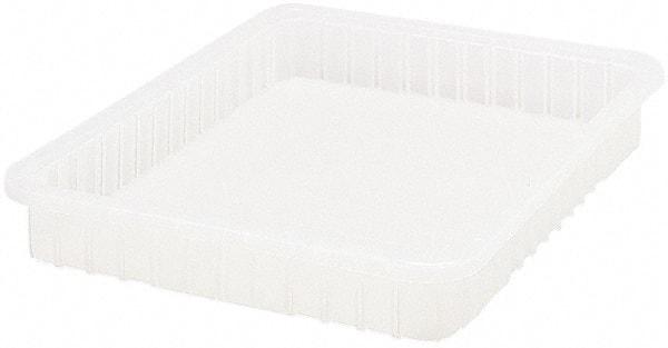 Quantum Storage - Clear Polypropylene Dividable Container - Stacking, 22-1/2" Long x 17-1/2" Wide x 3" High - All Tool & Supply