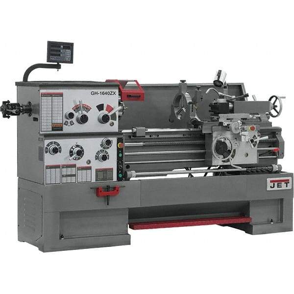 Jet - 16" Swing, 40" Between Centers, 230 Volt, Triple Phase Engine Lathe - 7MT Taper, 7-1/2 hp, 25 to 1,800 RPM, 3-1/8" Bore Diam, 40" Deep x 48" High x 97-1/2" Long - All Tool & Supply