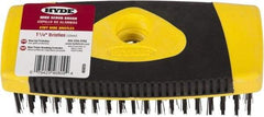 Hyde Tools - Wire Surface Preparation Brush - 1-1/4" Bristle Length, 3/4" Wide, Plastic Overmold Handle - All Tool & Supply