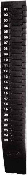 Lathem Time - 27" High x 3-7/8" Wide 25 Pocket Adjustable Time Card Rack - Black, Use with Time Cards - All Tool & Supply